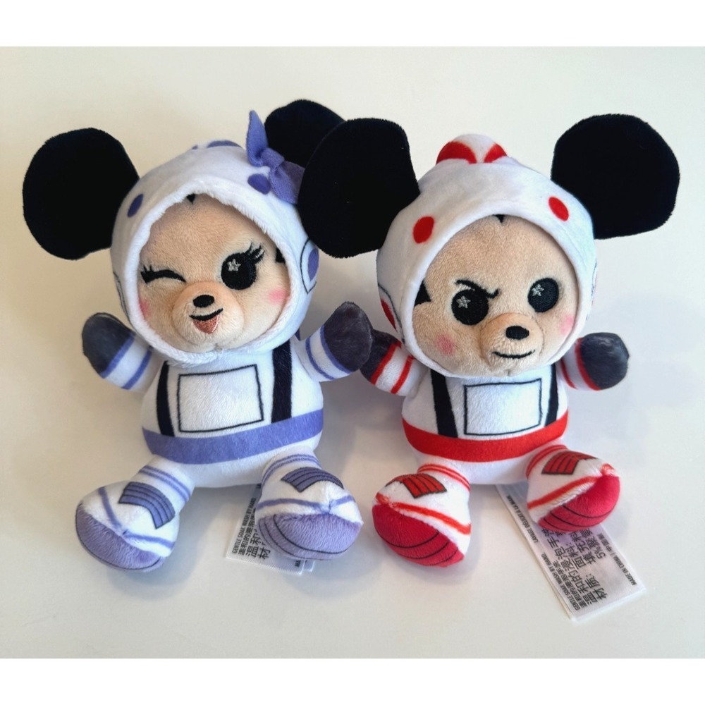 NEW Disney Wishables Space Mountain‎ Series Mickey & Minnie Astronauts Plush Set
